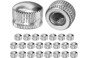 M METERXITY 25-Pack Threaded Cap Nuts, M5x11mm Screw Caps for Light Fixture, Female Knurled Knob Nut for Ceiling Light Cover 