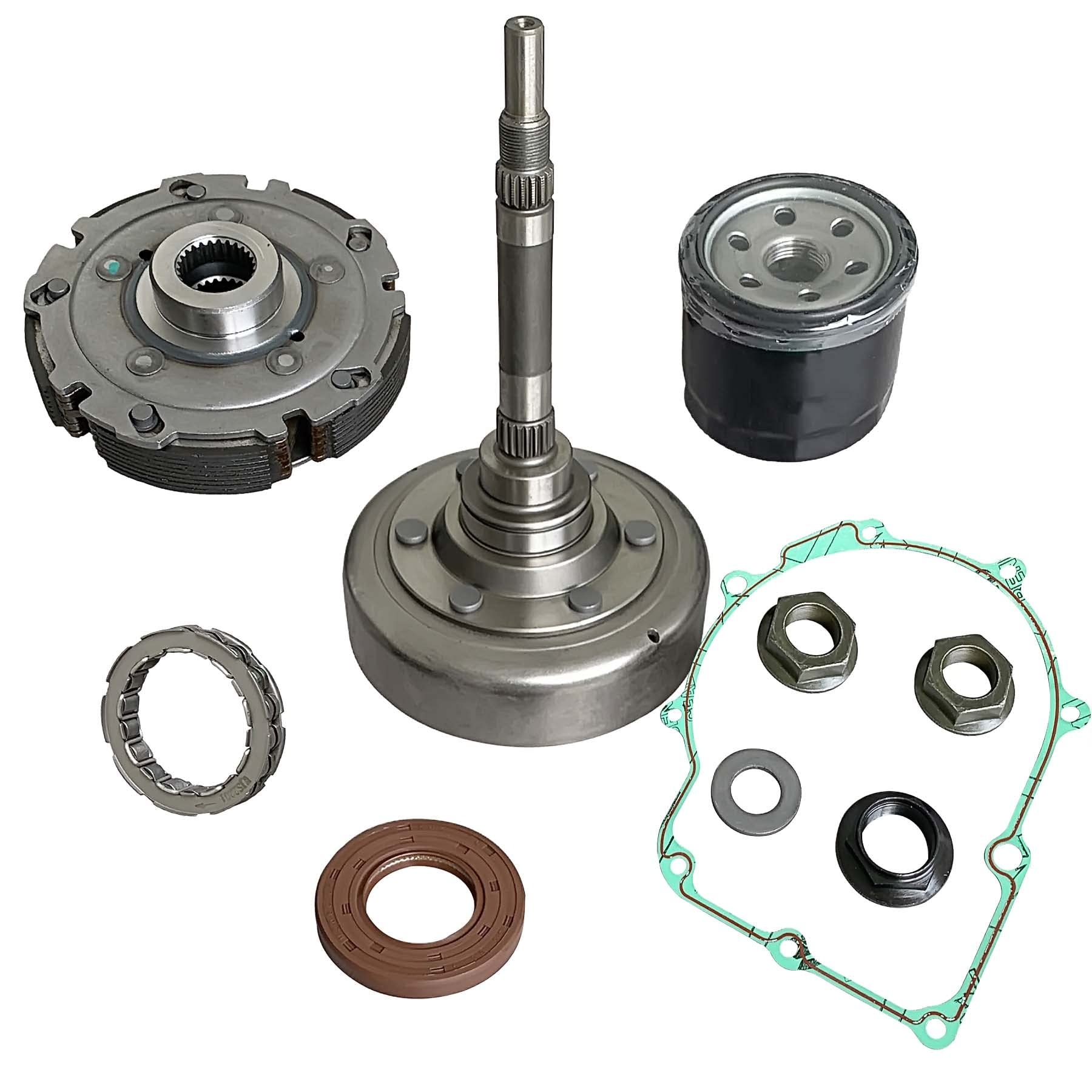 Photo 1 of SUONE Wet Clutch Shoe Kit Assembly Carrier Housing,One Way Bearing, Filter Nuts Compatible With HiSUN UTV ATV 500 700 HS700 MSU500 MASSIMO Bennche COLEMAN POWERSPORTS QLINK Supermach