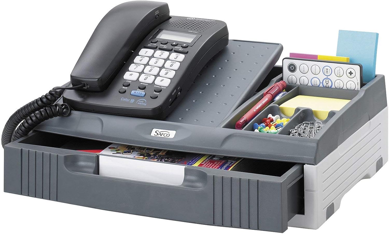 Safco Products 2204CH Telephone Organizer Stand, Light Gray/Charcoal : Pencil Holders : Office Products