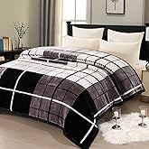 11 lbs Korean Mink Blanket - 2-Ply Heavy & Warm Fleece Blanket for Winter - Reversible Printed Raschel King Size Blanket - Wrinkle & Fade Resistant.