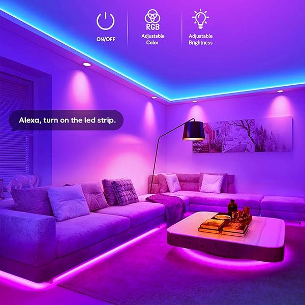 Smart Led Strip Streifen 5M kompatibel mit Alexa Google Home Maxcio Wlan RGB LED Streifen Band Beleuchtung mit Fernbedienung WiFi Musik Leiste Lichterkette fr TV PC Bett Smart Home Zubehr