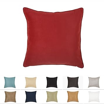 Amazon Com Dreamhome 18 X 18 Inches Red Color Faux Suede