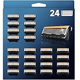 24 Replacement Razor Blades for Men – Compatible with Gillette ProGlide &Razor Systems, 5-Blade Refills, Wet Shave, Value Pack, Smooth & Precise