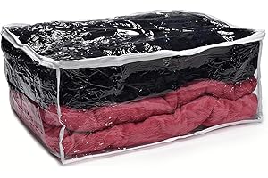 Portable Laundry & Bedding Storage Bag, Large Clear Zippered Plastic Bag for Sheet Clothing Protection from Dust Dirt Moistur