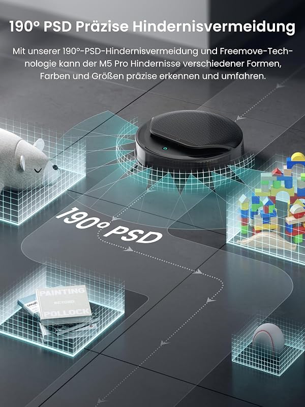 M5 Pro Saugroboter mit Wischfunktion, 23.000Pa Saugkraft — Foto 7 von 8