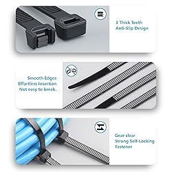 Zip Ties Assorted Sizes(4”+6”+8”+12”), 400