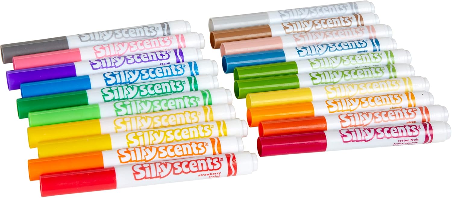 Crayola Silly Scents Sweet & Stinky Scented Markers, 20Count, Washable Markers, Gift for Kids, Age 3, 4, 5, 6: Toys & Games
