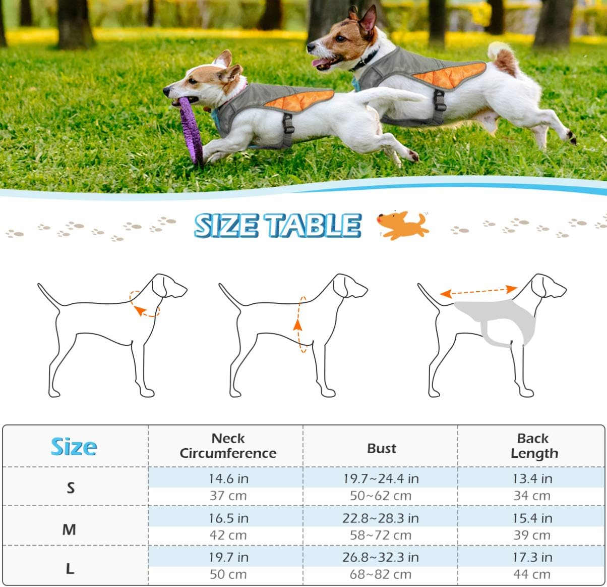 POPETPOP Dog Cooling Vest - Reflective Dog Cooling Coat with Adjustable Side Straps, Pet Cooler Jacket(Size) - Image 3