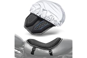 Benlari Motorcycle Seat Cushion with Sunshade Cover, Motorcycle Gel Seat Pad Large 3D-Honeycomb Structure TPE Shock Absorption and Breathable for Long Rides