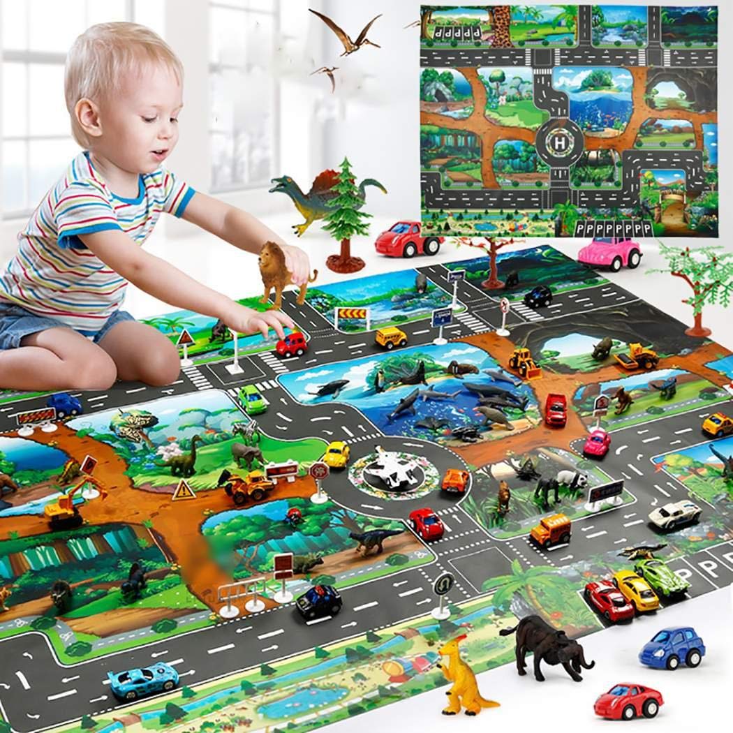 melysUS Kids Map Taffic Animal Play Mat Baby Road Carpet Home Decor Educational Toy Baby Gyms & Playmats