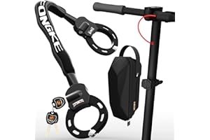 FONGKE Electric Scooter Lock 8 mm Thick, Bike Lock with Waterproof Bag, Heavy Duty Chain Locks, Anti Theft Locks for Electric