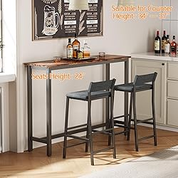 Furologee Bar Stools Set of 2, 24 Inches Counter