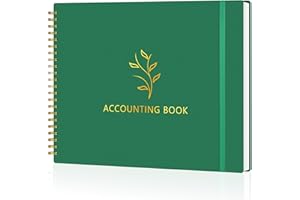AKONEGE Accounting Ledger Book for Small Business & Personal Use, Horizontal Expense Tracker Notebook Ledger Book for Bookkee