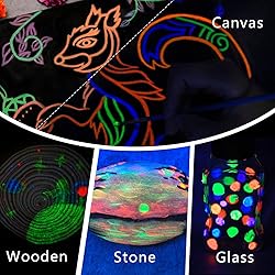 Artecho Glow in the Dark Paint, Neon Orange Paint