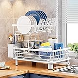 GAOKASE 2 Tiers Dish Drying Rack, Space-Saving Dish
