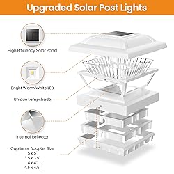 ELECLINK Solar Post Cap Lights 6 Pack, Warm White