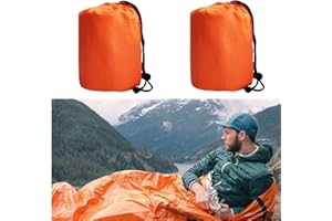 goldhik 2 Pack Emergency Sleeping Bag, Mylar Emergency Blanket, Waterproof Lightweight Survival Shelter Blanket, Portable Survival Thermal Bivy Sack for Outdoor Camping Hiking Adventure