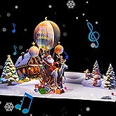 PENGDA Pop Up Christmas Cards with Lights and Music, Handmade Santa Claus and Christmas Tree 3D Popup Musical Holiday Greetin