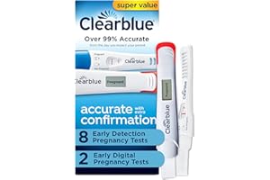 Clearblue Early Pregnancy Test Kit, at-Home Pregnancy Test Kit for Women, hCG Hormone Pregnancy Tests with Easy-to-Read Results, 10 Tests