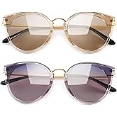SUNGAIT Oversized Vintage Polarized Cat Eye Sunglasses for Women UV400