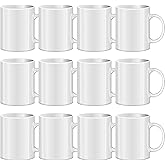 TANGLONG Sublimation Mugs Blank, Tazas Para Sublimacion, White Ceramic Sublimation Cups, Bulk Mugs for Coffee, Tea, Latte, Soup, Milk, Hot Cocoa 11 oz Set of 12