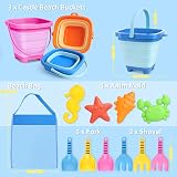 Dreamon Beach Sand Toys 14 PCS Bucket Spade Moulds Collapsible Bucket view 4