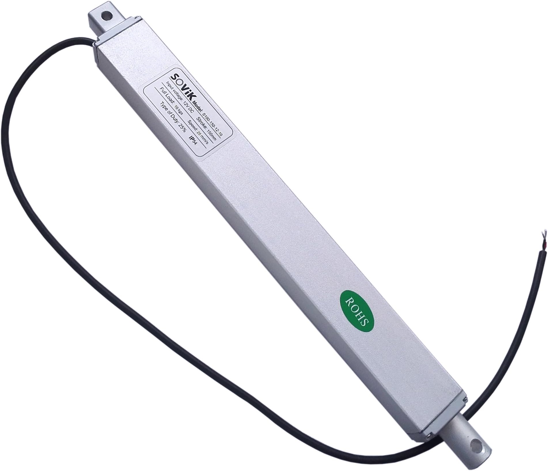SOViK 6" 6 inch Stroke Small Linear Actuator, 12V DC Fast Speed 1" per sec Built in Limit Switch, 22lbs Maximum Lift Includes Mounting Brackets
