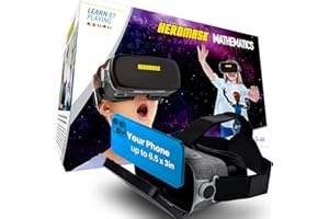 HEROMASK VR Headset + Math Game [Addition Multiplication etc] Virtual Games: Gift for Boys & Girls. Cool Educational Toys for Kids 5 6 7 8… Years Old. Virtual Reality Learning Resource Grade 1 2 3 4…8