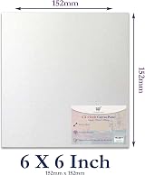 Habercrafts 6x6 Inch Canvas Panels 100% Cotton 5 Pack Primed Ready view 2