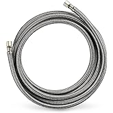 1-PACK Niikappu 10 FT Stainless Steel Braided Ice Maker Hose with 1/4" Comp X 1/4"Compression Fittings