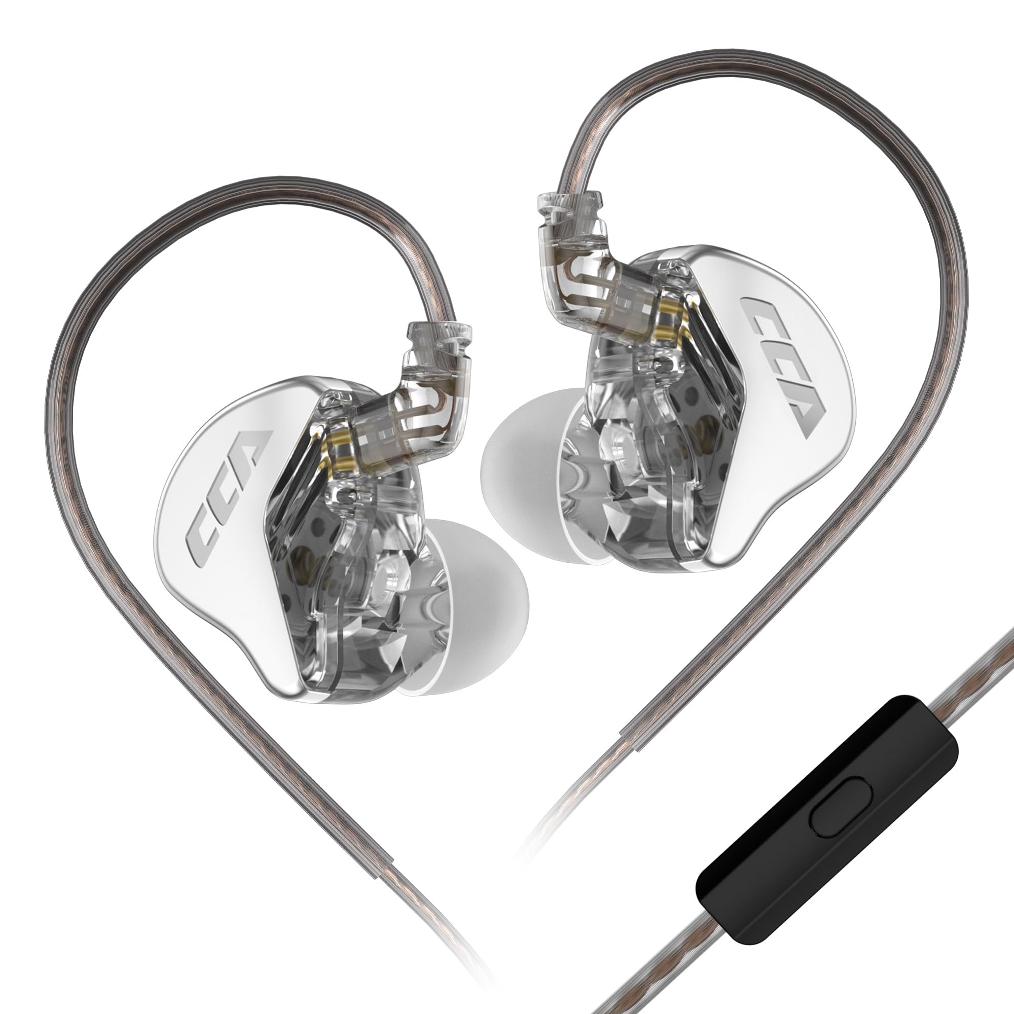 keephifi CCA CRA in Ear Earphone, Ultra-Thin Diaphragm Dynamic Driver IEM, Clear Sound & Deep Bass, Wired Earbuds with Mic and Tangle-Free Removable Cord
