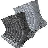 JOYNÉE 8 Pairs Mens Athletic Crew Socks Cushion Running Work Breathable Outdoor Socks for Men