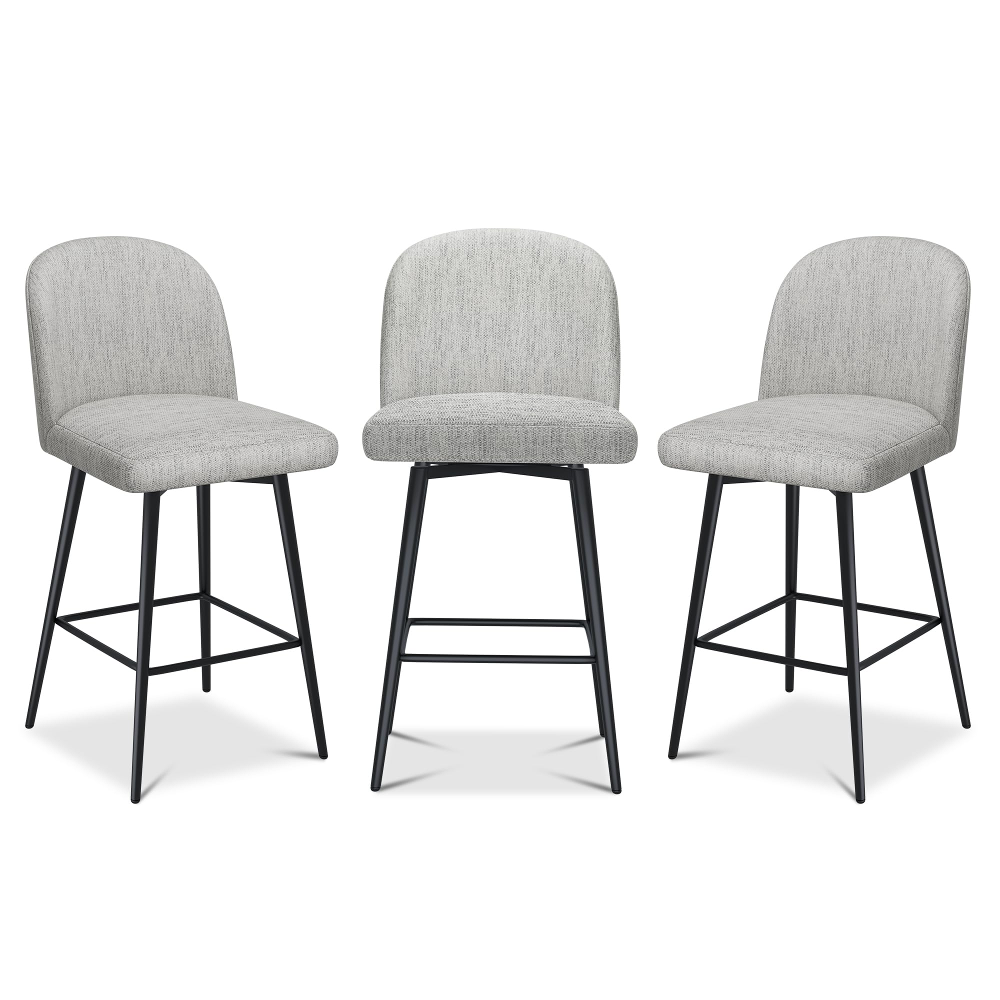 Photo 1 of ***************one of the bar stool is broken can not be assembled*****************
Erdoru Counter Height Bar Stools Set of 3, 26 Inch Upholstered 360°Swivel Barstools with Back and Metal Legs, Linen Fabric Counter Stools for Kitchen Island, Dining Room, 