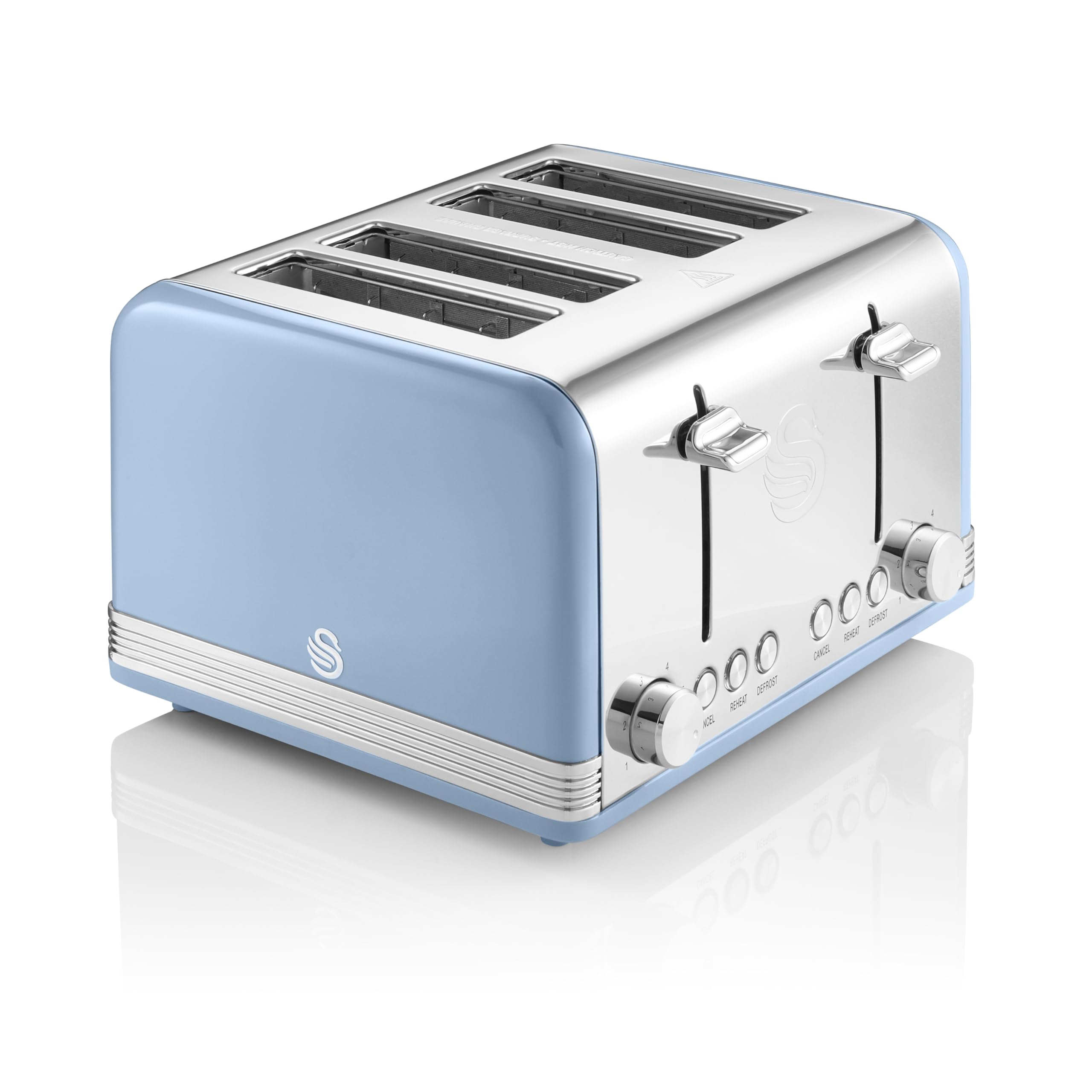 Swan 4 Slice Retro Toaster (Blue)