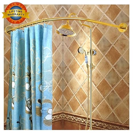 Amazon Com Y Only Curved Shower Rod Chrome L Shaped Shower