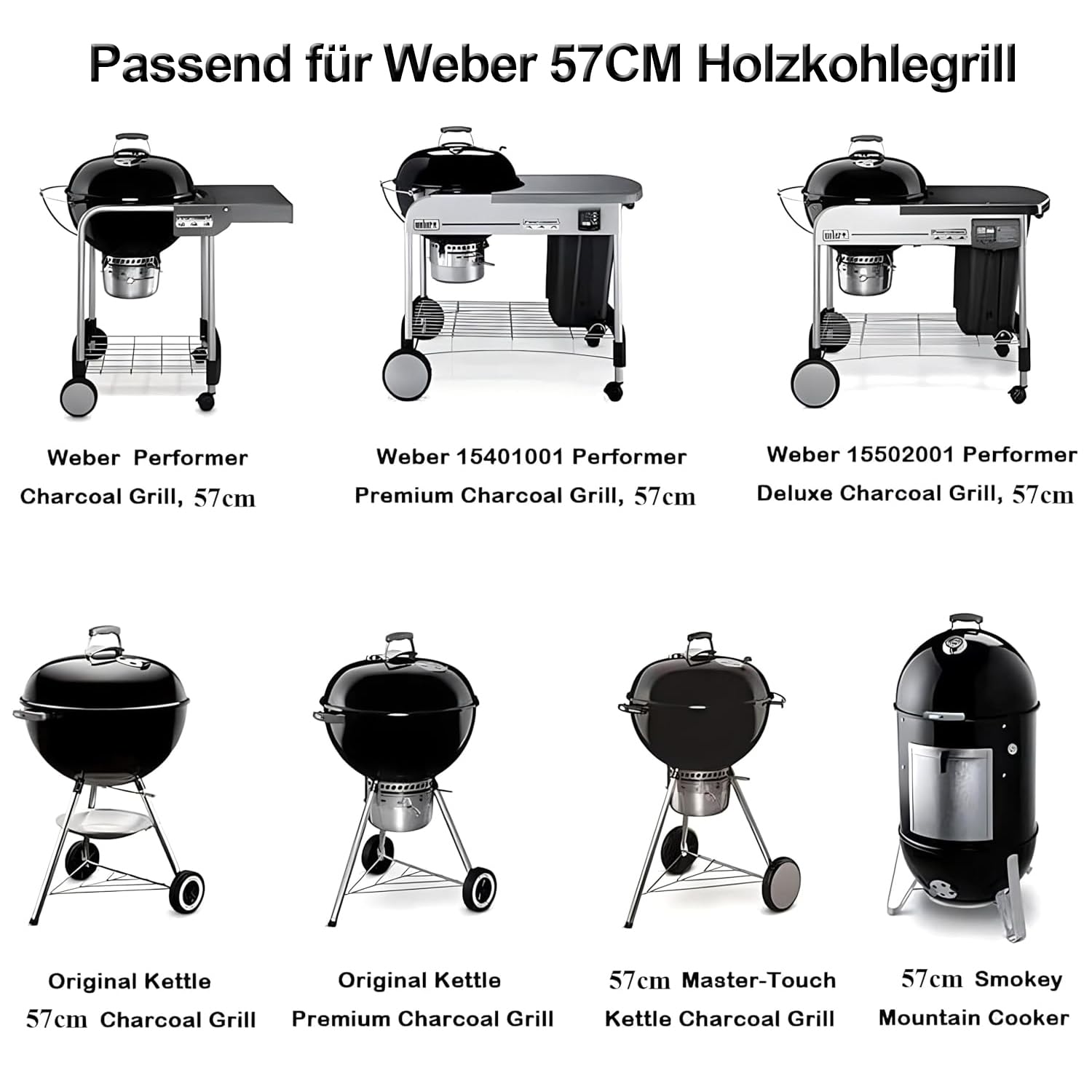 54,6cm 7436 Grillrost Rund Klappbarem für Weber 57cm Holzkohlegrills, Grillrostersatzteil für Weber One-Touch, Performer,Bar-B-Kettle and Master-Touch,Smokey Mountain Cooker Smoker,Ersatzteile Zubehör 3