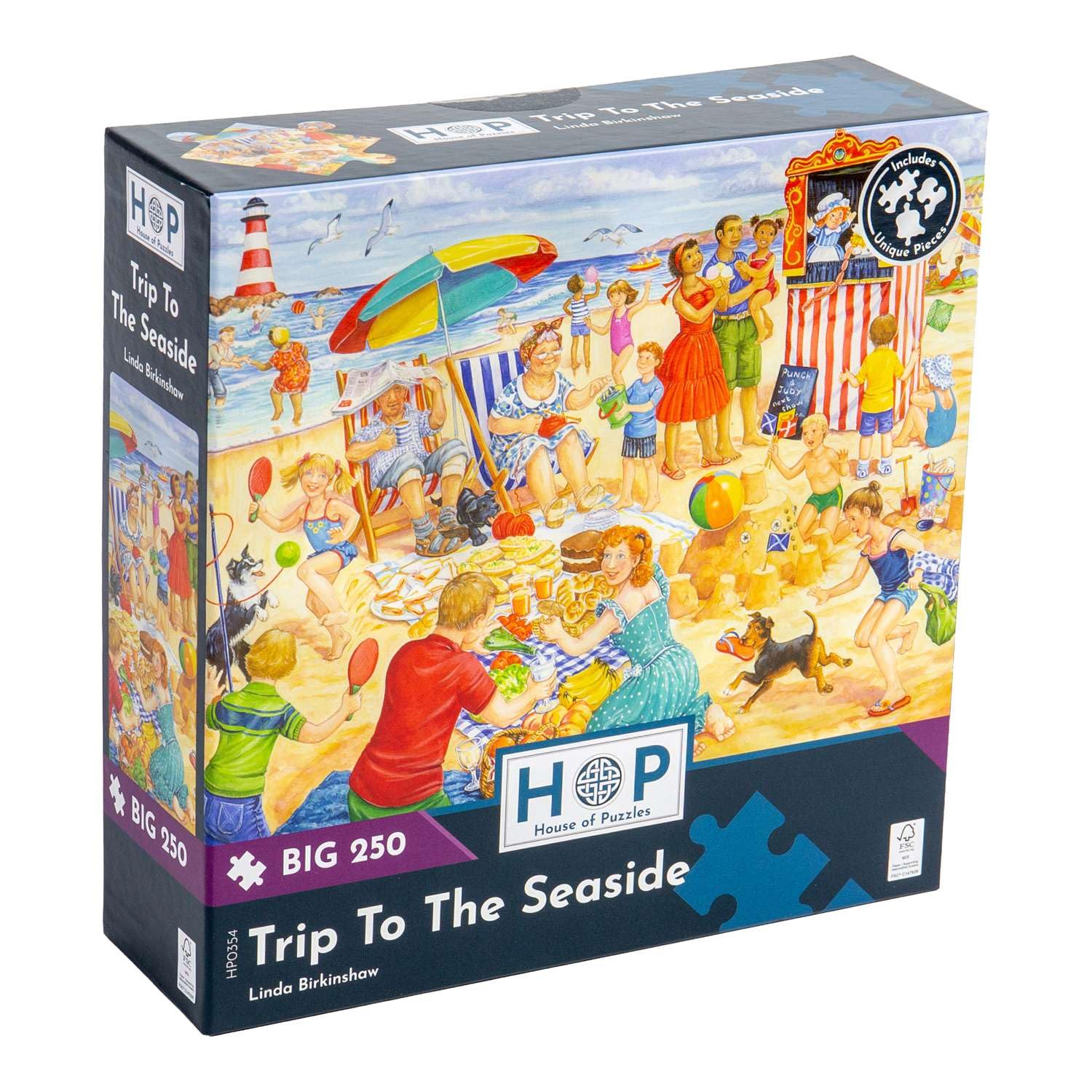 The House of Puzzles - Trip To The Seaside Jigsaw - Big 250 Piece Jigsaws For Adults & Kids, Extra Large Pieces, Artist Illustrated, Scenic Landscape, Deluxe Puzzle Gifts — image 1
