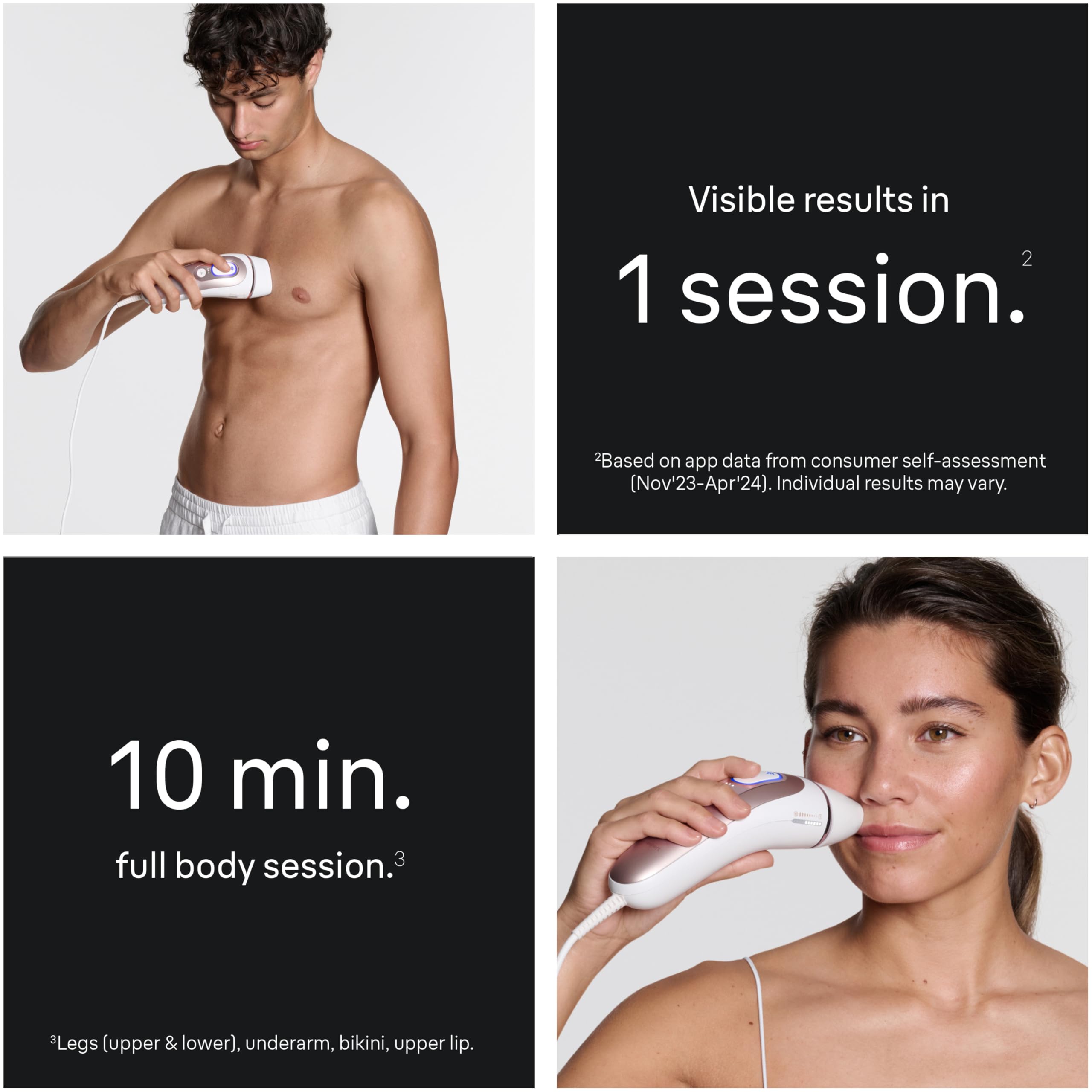 Braun Smart IPL, Skin i·Expert Pro 7: at Home Laser Hair Removal for Women and Men, Permanent Visible Hair Reduction, with Free App, Vanity Case, Venus Razor, 2 Smart Heads, Facial Trimmer, IPL7219