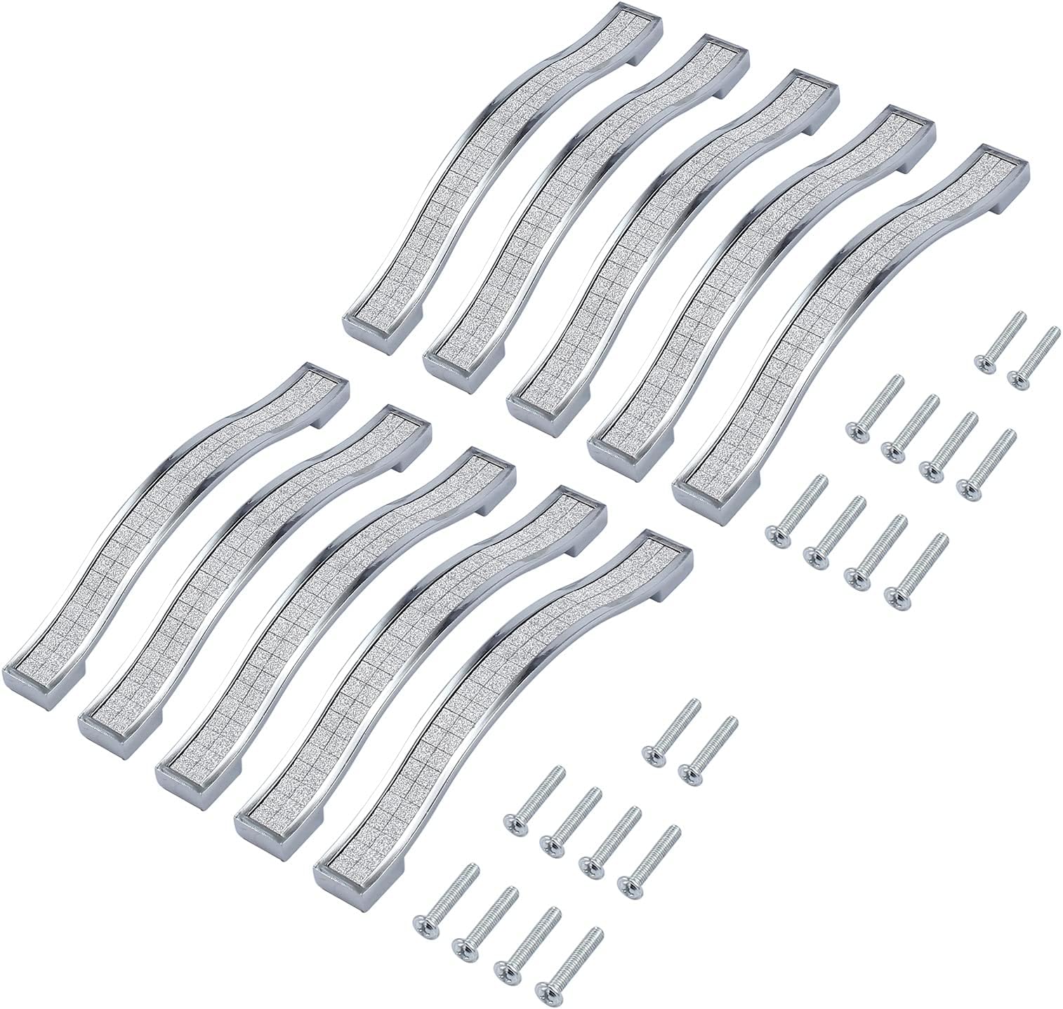 EYPINS Zinc Alloy Crystal Cabinet Handles, Modern Diamond Drawer Knobs for Kitchen Cupboard Wardrobe 128mm 10 Pack