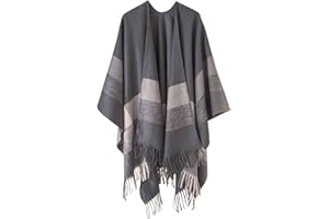 Women's Shawl Wraps Open Front Poncho Cape Tassel Oversized Sweater Winter Scarf Casual Cardigan Shawls