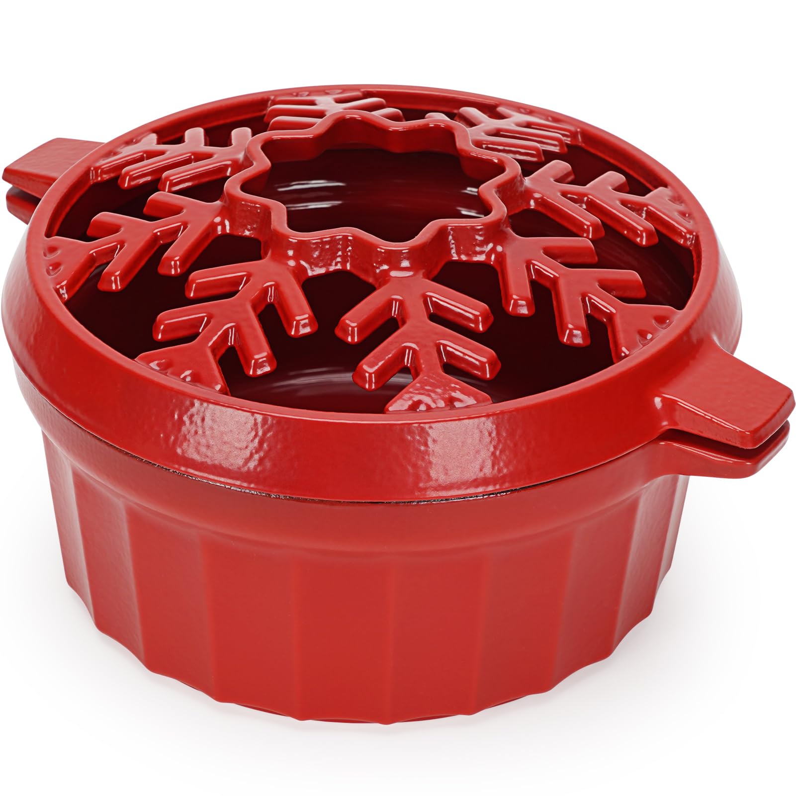 Photo 1 of WILLOW WEAVE Cast Iron Wood Stove Steamer 2.5 Quart with Large Opening Top - Flake Bright Red