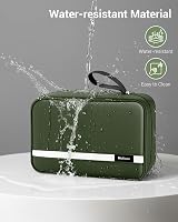 Maliton Large Hanging Toiletry Bag Waterproof Green 4 Compartments Foldable view 4