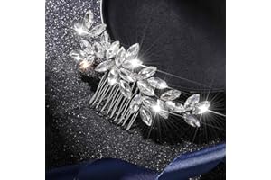 Latious Crystal Bride Wedding Hair Comb Silver Rhinestone Bridal Hair Clip Sparkly Hair Piece Gem Hair Accessories for Women and Girls (Silver)
