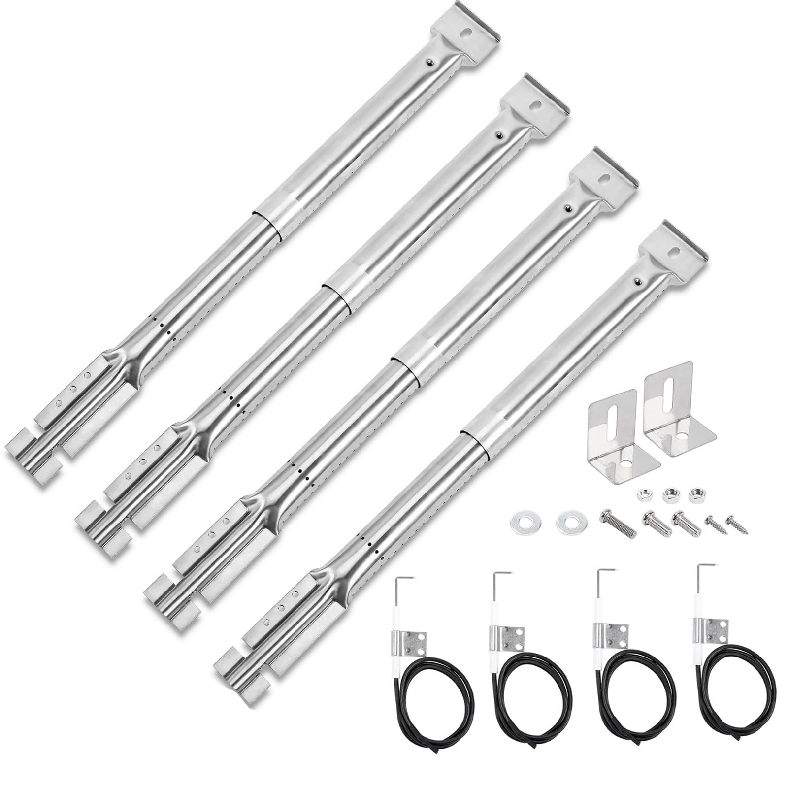 GFTIME 31cm - 42cm Universal Stainless Steel Burners Replacement For Landmann grillchef, Nexgrill, Barbecook, Proficook, Brinkmann, Fire Mountain, Char-Broil, CosmoGrill, Most Gas Grill Models