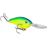 Strike King Pro Model 6XD Fishing Lure, Deep Diving Crankbait, Unique Curved Bill, Free-Floating Rattle Chambers, 1-Ounce, Dives to 19-Feet, Size 1 Treble Hooks