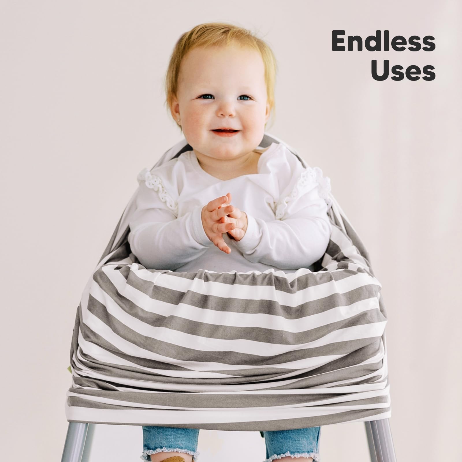 Car Seat Covers for Babies - Nursing Covers for Breastfeeding, Baby Car Seat Canopy for Girls, Boys, Nursing Essentials for Breastfeeding Women, Infant Stroller Privacy Protection (BFF Gray)