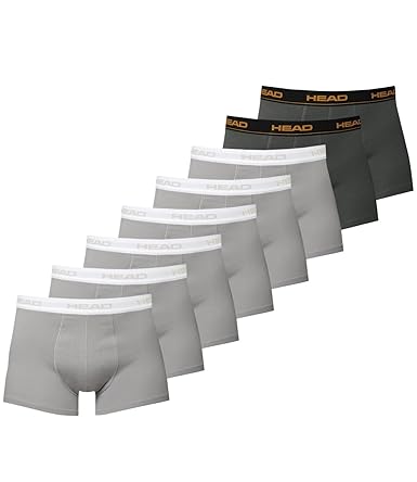 HEAD Herren Boxershorts 841001001 8er Pack, Wäschegröße:XL;Artikel:6x grey 2x dark shadow