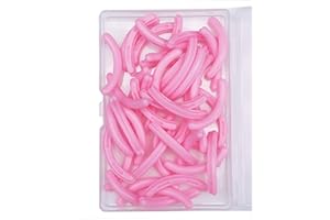 Jeufond 80 pcs Eyelash Curler Refills, Eyelash Curler Pads, Silicone Rubber Universal Eye lash Curler Replacement Refills with Clear Storage Box (Pink)