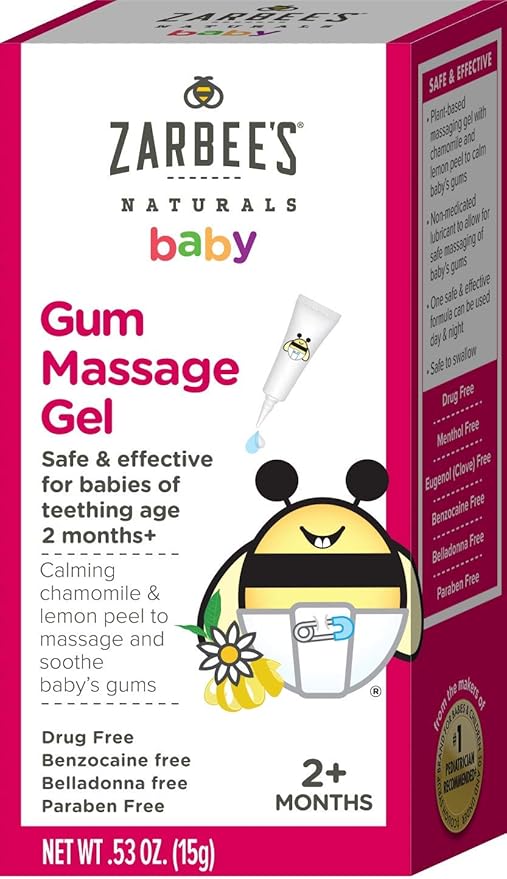 Amazon Com Zarbee S Naturals Baby Gum Massage Gel 0 53 Ounce Safe Effective For Babies Of Teething Age Health Personal Care