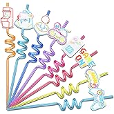 24 Pcs Video Game Party Plastic Straws Gamer Theme Party Supplies Reusable Drinking Straw for Teens Adults Birthday Party Decorations